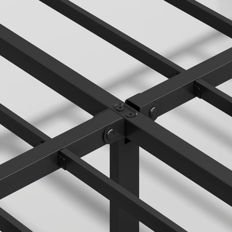 14 Inch High,Bed Frame Platform,Metal Bed,Heavy Duty Steel Slat Mattress Foundation,Easy Assembly,No Noise and Shaking,Black