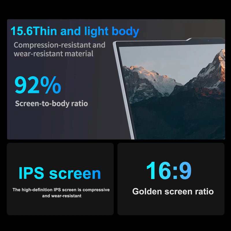 2026 intel Core i9-9900/i3-6100 15.6" Laptop 16GB RAM 1/2TB SSD Windows 11 Pro Fingerprint Unlock Office game Backlight Laptop