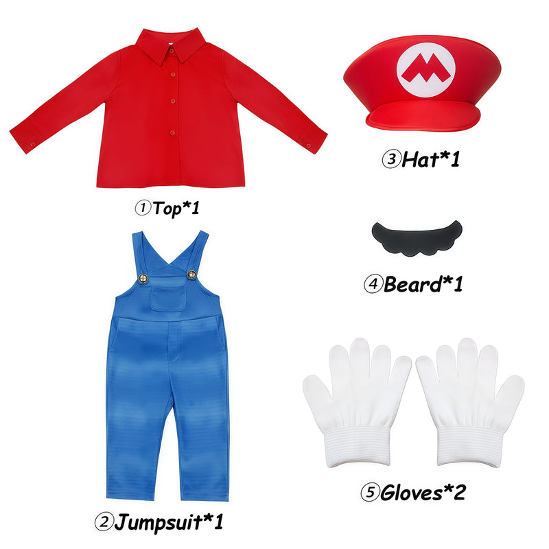 Anime Luigi Bros Game Cosplay Costume Boys Shirt Overall - View 6 | SAMAG
