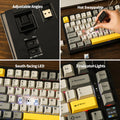 Ajazz AK820 Pro 75% Gasket-mounted Bluetooth 5.1/2.4G Wireless/Wired Mechanical Keyboard with TFT Screen for Mac/Win