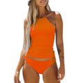 Women's Two Piece Suit Bathing Solid Color Drawstring | SAMAG