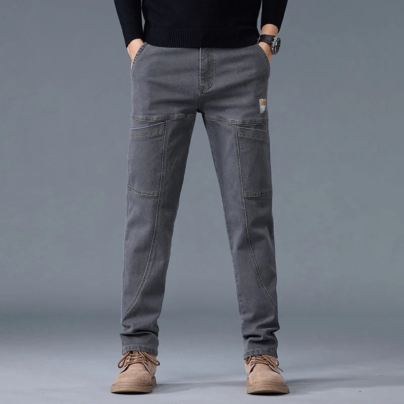 Fashion Print Six-Pocket Jeans Small Straight Cut Style | SAMAG