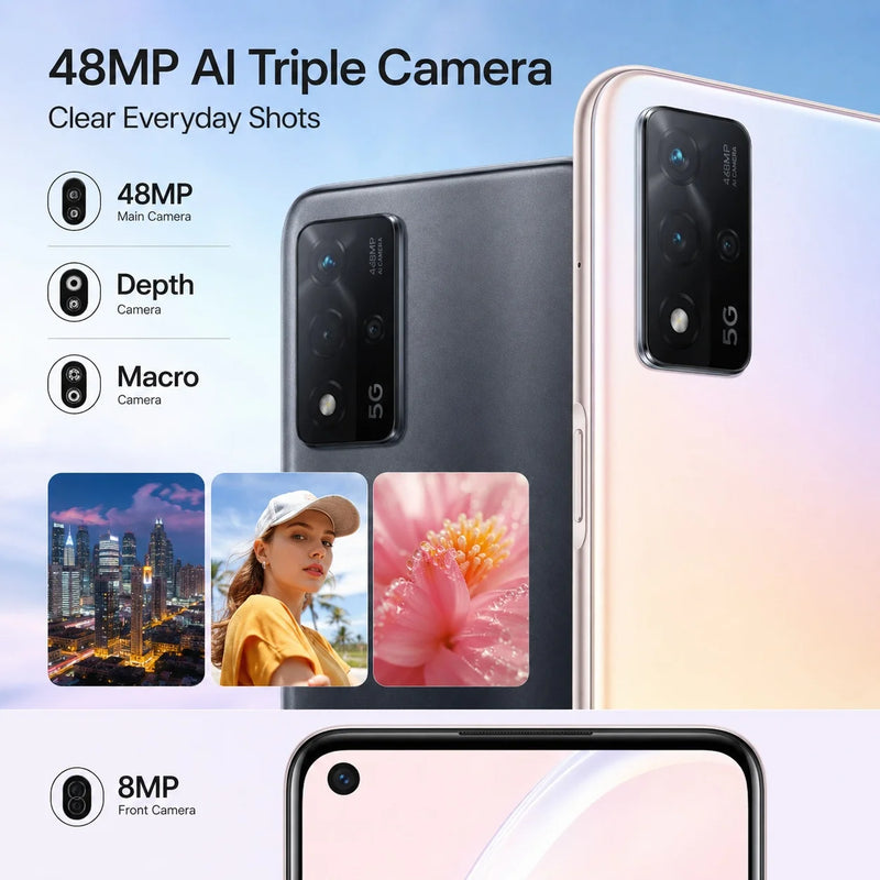 2026 new OPPO A93s 5G Smartphone 8GB 256GB Dimensity 700, 6.5" FHD+ 90Hz Display, 48MP Triple Camera, 5000mAh Battery