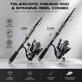 DEUKIO 1.8/2.1m Fishing Rod Reel Combo Portable | SAMAG