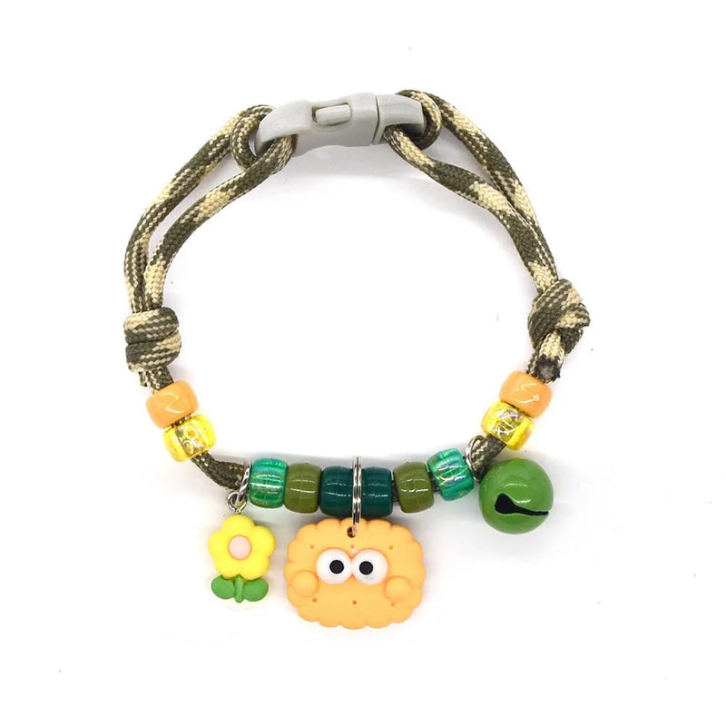 Fashion Colorful Pet Braided with Bells Cat Neck Chain Adjustable Cat Puppy Collar Chihuahua