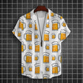 Hawaiian Shirt For Men 3d Beer Printed Short Sleeve Party | SAMAG