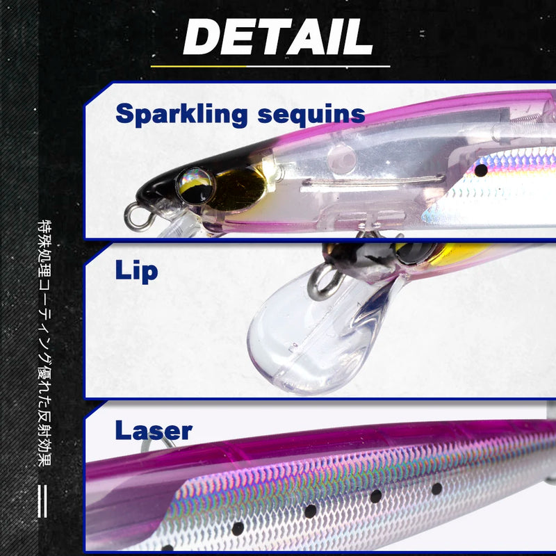 D1 Floating Minnow Fishing Lure Long Casting 120mm/20g | SAMAG