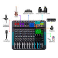 Debra DP-10 Audio Mixer DJ Controller 10-channel 99 DSP Reverb Recording Mixer with Bluetooth 5.0 Professional Performance