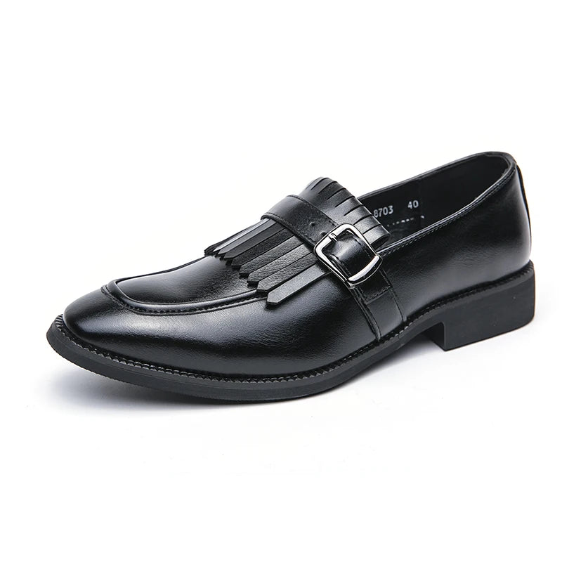 Men's Dress Loafers With Tassels Decor, Fashionable Shoes