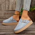 Women Mules Shoes Casual Outdoor Mules Slippers Slip-On Outdoor Beach Flat Shoes Trendy Fashion Cork Sole Sandals Slides Women