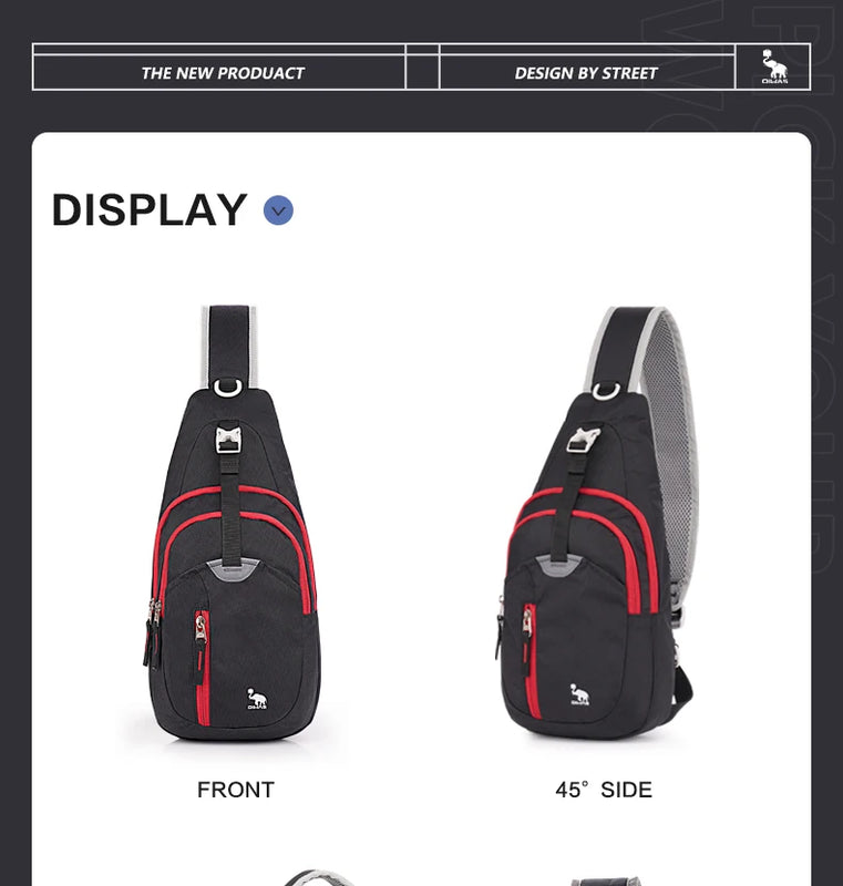 OIWAS Casual Crossbody Chest Bag Sling Shoulder Men's Bag One Strap Lightweight Male Bags Pouch DayPack for Men Travel Sport