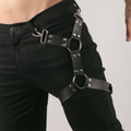 Fashion Street Y2K PU Leather Suspenders for Women Men Jeans Pants Leg Harness Decortive Belt Strap Fashion Apparel Accessories