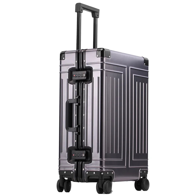 KLQDZMS 20'24'26'29 Inch Business Trolley Case All Aluminum Magnesium Alloy Boarding Case Large Capacity Universal Wheel Luggage