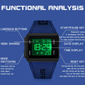 SANDA New Mens Watch Led Digital Display Date Wristwatch Square Dial Chronograph Man Sport Outdoor Electronic Watches