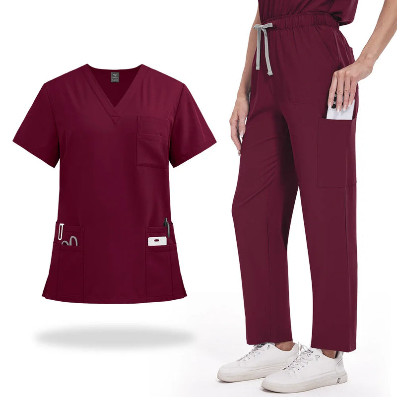 Summer Short Sleeved Hospital Doctor Uniforms Spa Uniforms Dental Clinic Medical Scrubs Suits Pet Grooming Veterinary Nurse Sets
