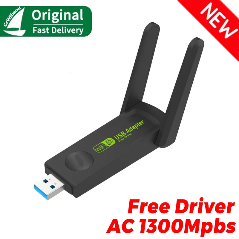 Grwiibeou Wireless USB WiFi Adapter 1300Mbps Dongle Network Card Dual Band 2.4G/5G Receiver for PC Desktop - Visuel 7 | SAMAG