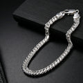 18K Gold 6MM Geometry Chain 925 Sterling Silver Bracelets for Women Men Fashion Wedding Christmas Gifts - Visuel 2 | SAMAG