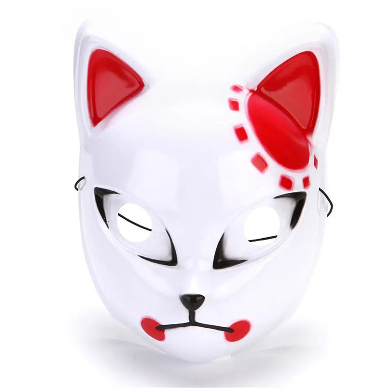 Japanese Anime Demon Fox Mask Cosplay Sabito Makomo Tanjiro Lightweight Plastic Thicken Animal Halloween Party Costume Props
