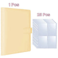 A5 Notebook Photocard Binder with 4 Pockets Sleeves, 6 Ring  PU Leather Binder Loose Leaf Personal Organizer Photo Binder Book