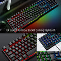 Mechanical Feel Gaming Keyboard Light Backlit RGB Wired Keyboard USB Office Home Media Keys Russian Spanish Arabic English