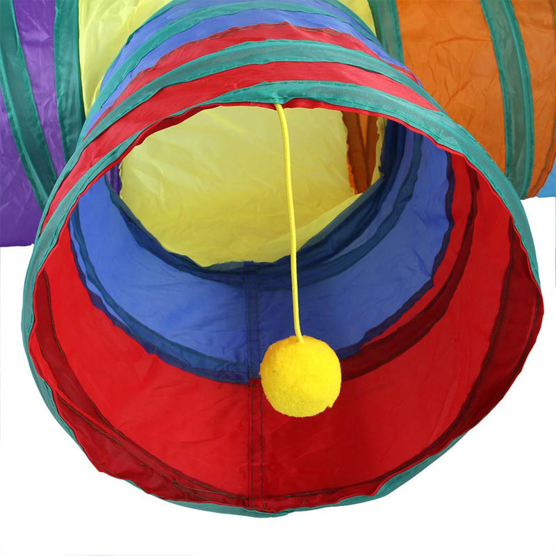 Cat Tunnel Collapsible Crawl Tube Agility Trainer Cats Hole Toy