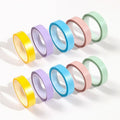 5Rolls Transparent Fluorescent Index Tabs Flags 5 Colors Book Annotation Sticky Note Highlighter Tape School Office Supplies