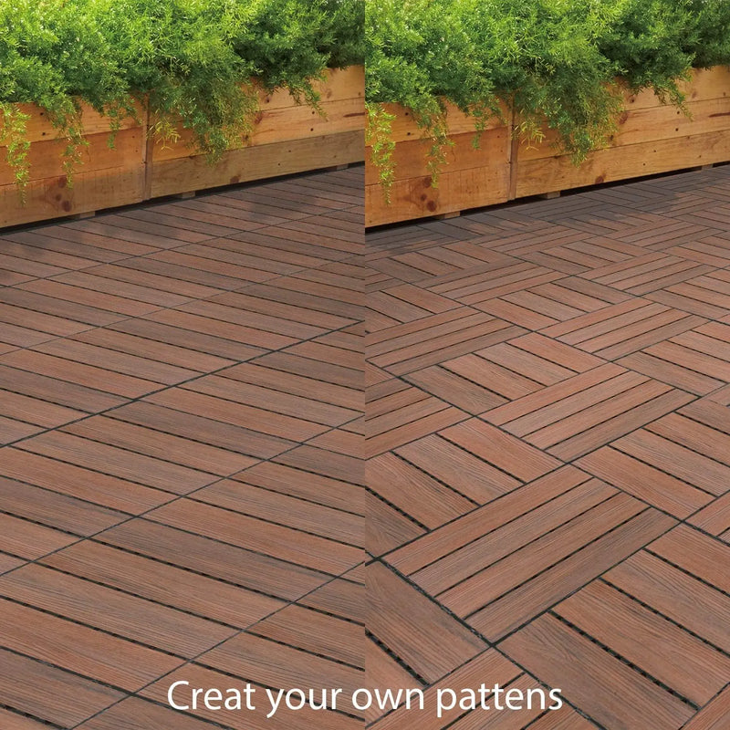 30PCS Outdoor Ground Decoration Of Household Splicing Solid Wood Flooring, Terrace, Courtyard, Balcony Renovation