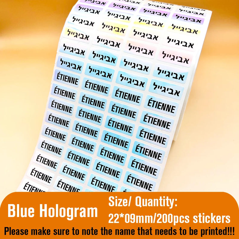 Kawaii Waterproof Name Tag Sticker Custom Adhesive Stationery Decals Personalize First Name Label for Children School Bottle