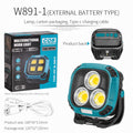 Powerful LED Flashlight Power Bank USB Rechargeable Torch Light Strong Magnetic Adsorptio High Power Flashlight Lantern