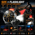 Military Grade Alloy Smartwatch 1400mAh Long Standby Waterproof SOS Emergency Flashlight BT Call Outdoor Sports Watch For Men