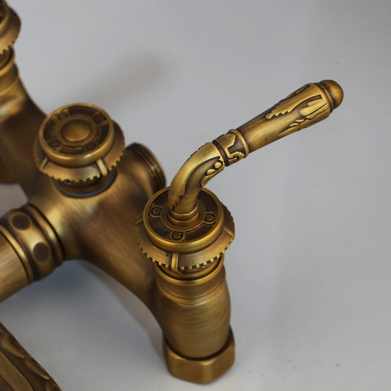 ZAPPO Shower Faucet Clawfoot Tub Shower Systerm Wall Mounted Bathroom Tub Filler with Hand Held Shower Sprayer Vintage