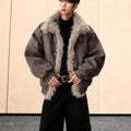 Café Brown Fur Collar Short Thickened Men's Jacket Winter Coat Youth Fashion Suede Mink Velvet Cotton Clothes for Men