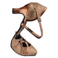Fashion Ballroom Dance Shoes for Women Glitter Closed Toe Modern Shoe Salsa Ballroom Tango Latin Shoes for Girls Shoes Sandals