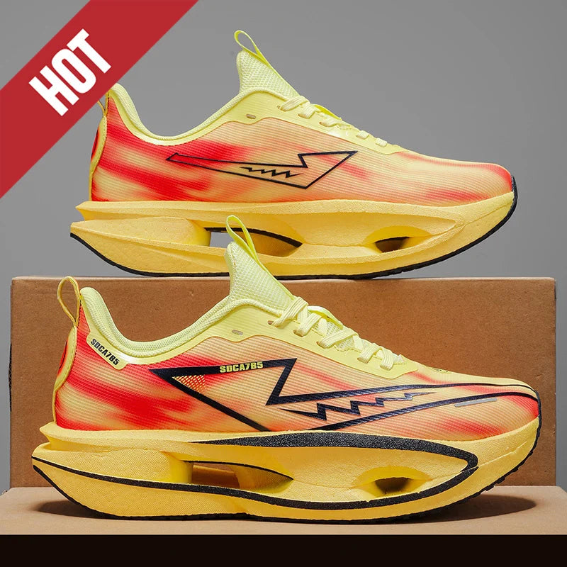 Cushion Running Shoes Carbon Plate Marathon Men Sports Breathable Lightweight Women's Comfy Athletic Antiskid Sneakers Casual