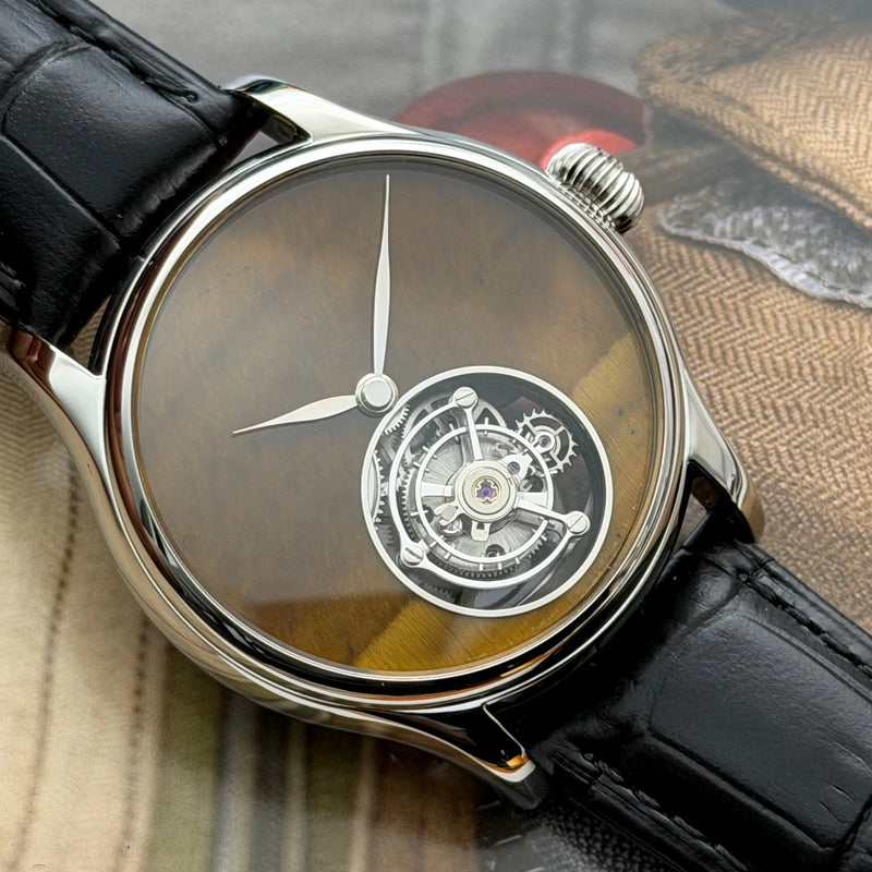 Merkur 100% Tourbillon Watch Men's Sapphire Watch For Men Luxury Mechanical Wristwatches Waterproof Relogio Masculino 42mm