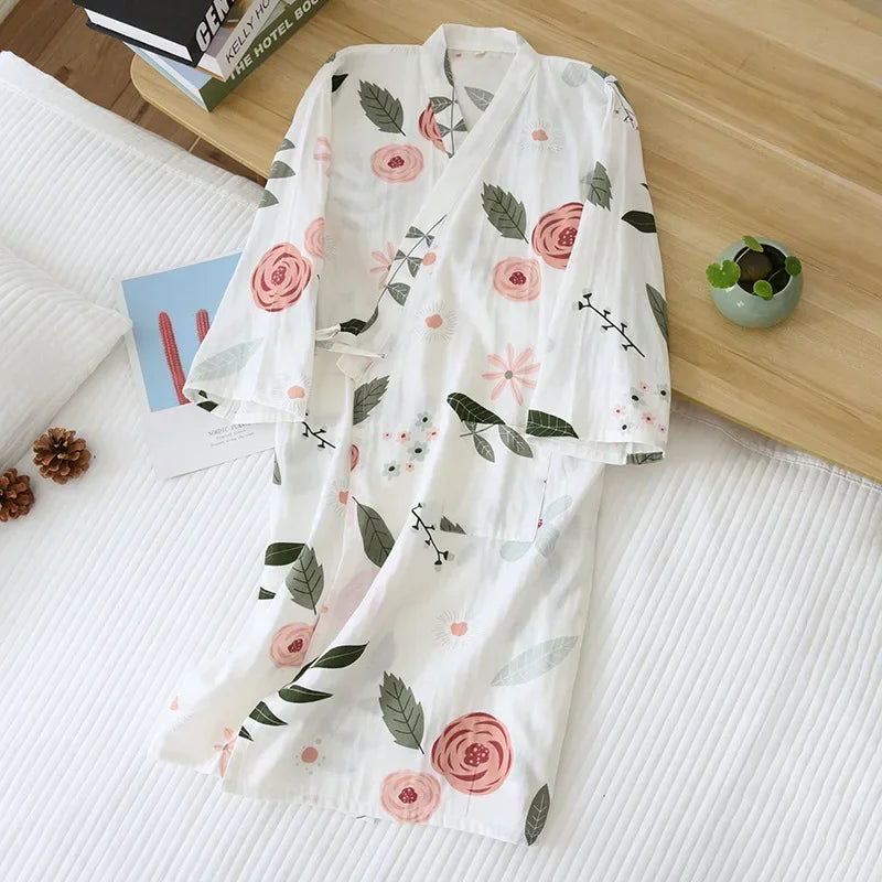 Japanese-style Kimono Pajamas Summer New 100% Cotton | SAMAG