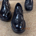 Thick-Soled Hollow Out Leather Casual Shoes Men's Breathable Cowhide Round Toe Business Derby Shoes Men's Leather Shoes