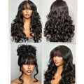 13A Wholesale Body Wave Human Hair Wig With Bangs Full Machine Made Glueless Wear And Go Wig Brazilian Virgin Hair Best Sale