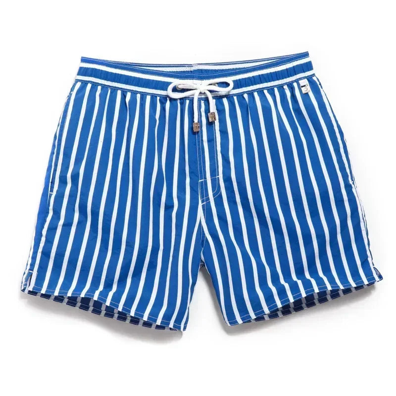 Striped Men Casual Shorts Beach Pants Board Short Quick Dry Sports Trunk Summer Seaside Beachwear Loose Homewear Sleeping Pajama