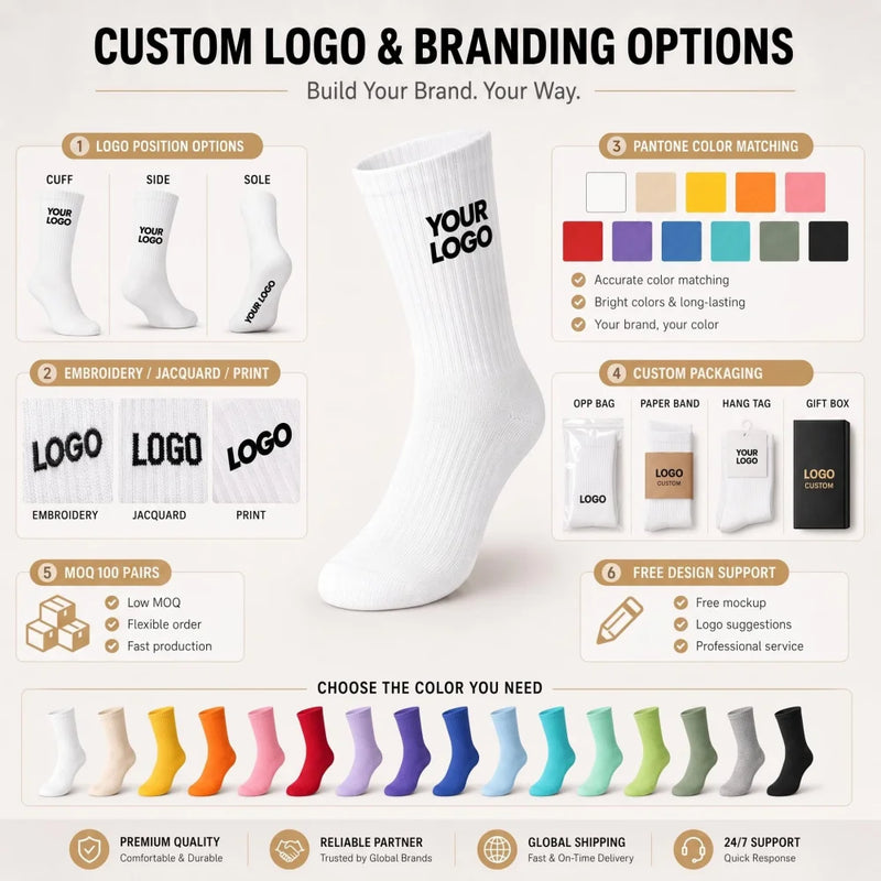 Custom Letter Socks Gym Crew for Men Women Embroidery | SAMAG
