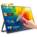 UPERFECT Portable Monitor Touchscreen 15.6" 100% SRGB 1080P with Speaker Kickstand Touch Display USB-C HDMI Ultra-Slim Second Screen for Laptop MacBook Surface PC Phone