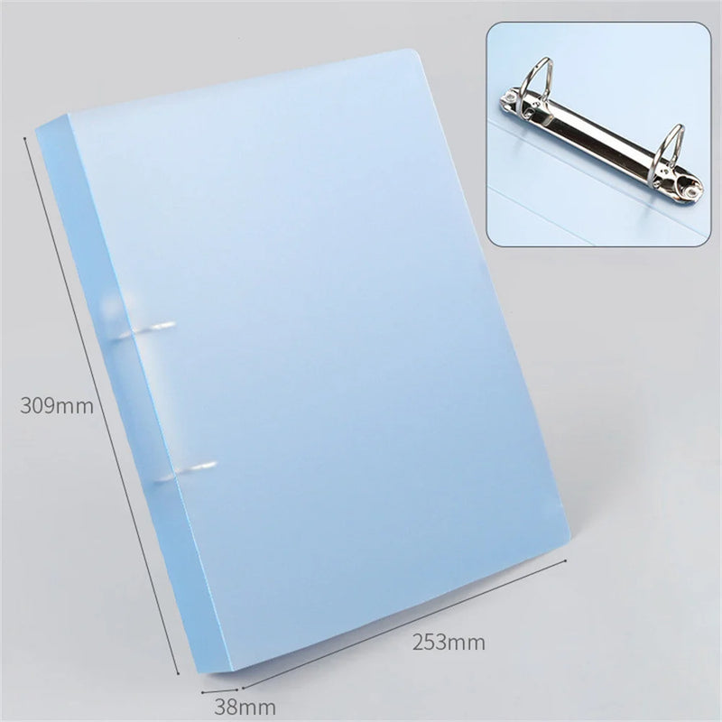 A4 Binder 4 Hole Binder D-Type Punch Folder Office Storage File Ring Waterproof Test Paper Data Storage Folder Learning Supplies