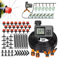 30-5m Garden LCD Button Timer Irrigation Set 0-80L/H Rotating Adjustable Nozzle Intelligent Display Automatic Watering System