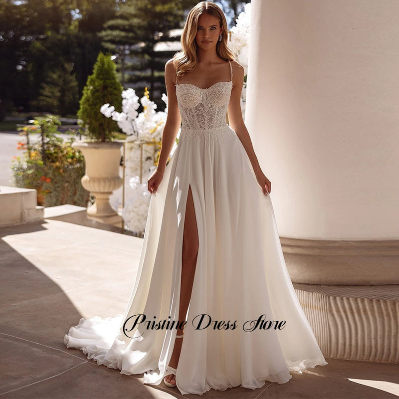 Customized Beach Chiffon Wedding Dresses for Women - View 4 | SAMAG