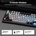 EPOMAKER TH80 V2 75% ANSI US Layout Wired/Bluetooth/2.4Ghz Wireless Mechanical Gaming Keyboard with Programmable Keys & Knob