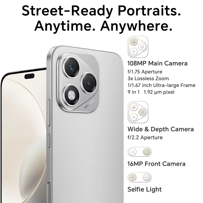HONOR 400 Lite 5G,EU Version, 5G Smartphone,108MP Main Camera,MTK Dimensity 7025-Ultra,5230 mAh Battery, 6.7" AMOLED Screen