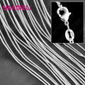10PCS Wholesale Pure 925 Sterling Silver Charm Link Chain Necklace Jewelry with Strong Smooth Lobster Clasps 16-30 Inches