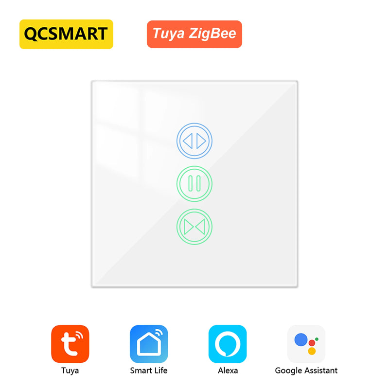 ZigBee 3.0 Curtain Roller Shutter Switch For Tubular Motors Remote Tuya Smart Life App Control Backlight Home Assistant Alexa