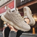 Men's Sports Shoes Trendy Flat Heel Low-top Soft-soled Round Toe Lace-up Large Size New High-quality Solid Color Running Shoes