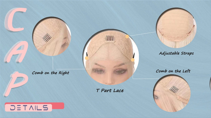 WIF Blonde Highlight Black Bob Wig Body Wave Short Bob Heat Resistant Synthetic Lace Front Wig Women Cosplay Use Daily Bob Hair